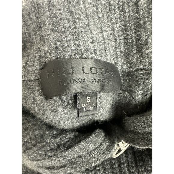 NILI LOTAN 100% Cashmere Sweater Zip Turtleneck Size Small Gray - Picture 5 of 9